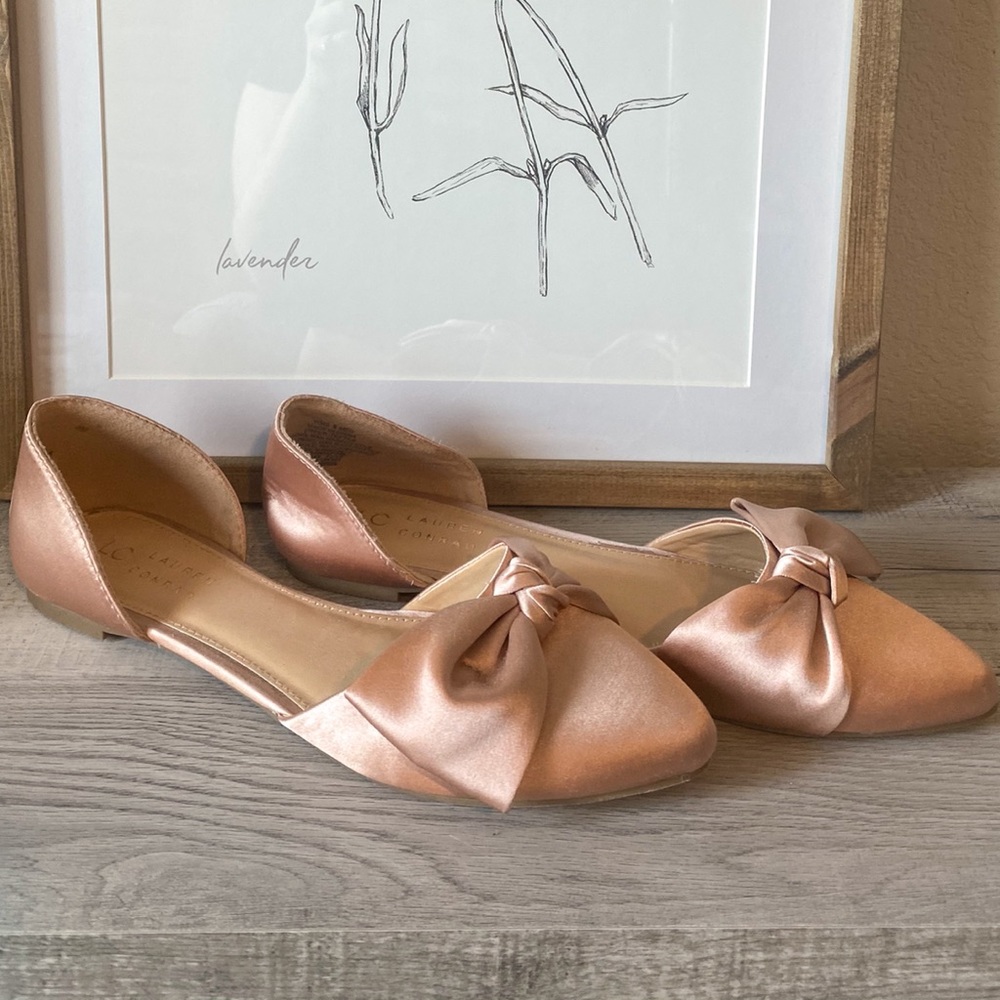 LC Lauren Conrad Satin Ballet Flats | Pink | Like New
